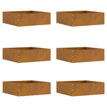 Tuinrand 6 pcs Roestig 40 x 40 x 13 cm Cortenstaal