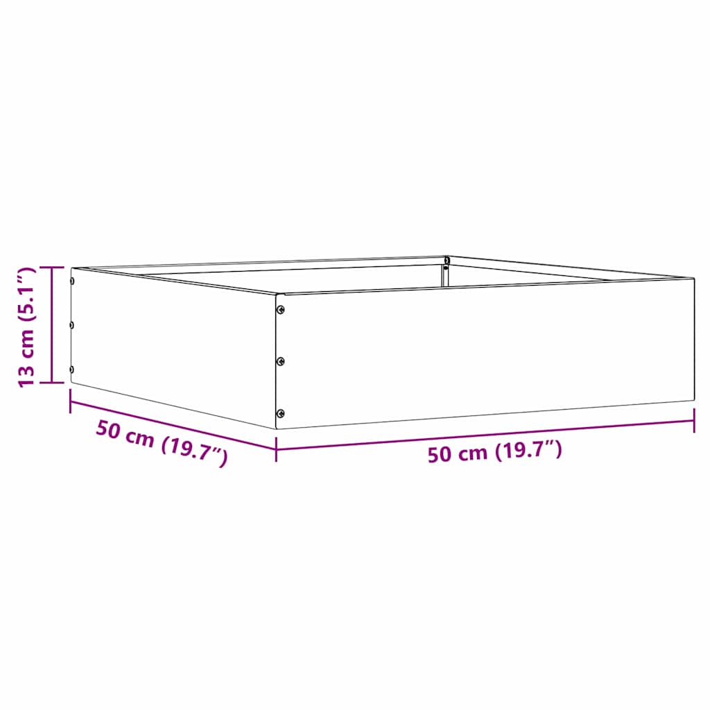 Tuinrand Zwart 50 x 50 x 13 cm Staal