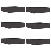 Tuinrand staal zwart 6 stuks 50x50x13 cm