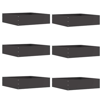 Tuinrand 6 pcs Zwart 50 x 50 x 13 cm Staal