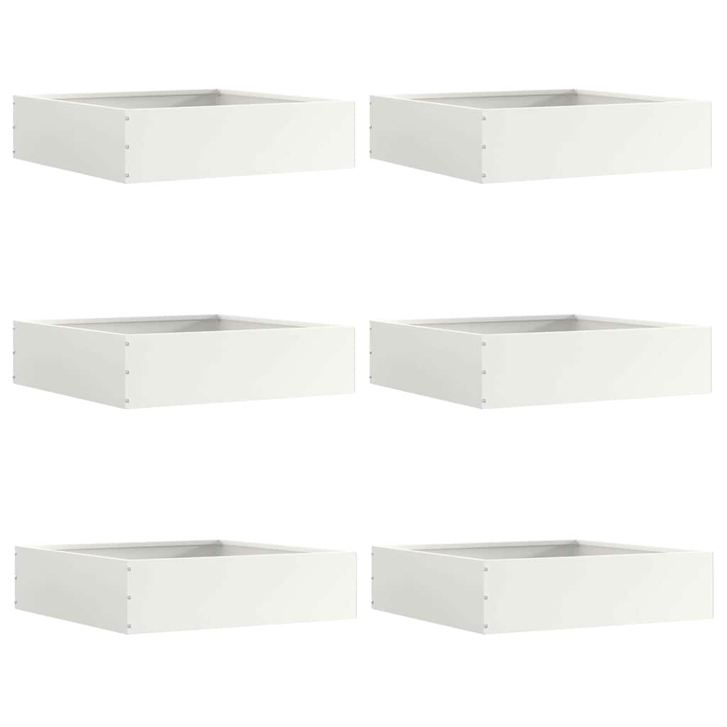 Tuinrand 6 pcs Wit 50 x 50 x 13 cm Staal