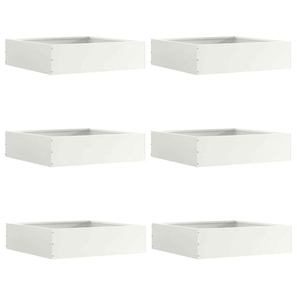 Tuinrand 6 pcs Wit 50 x 50 x 13 cm Staal