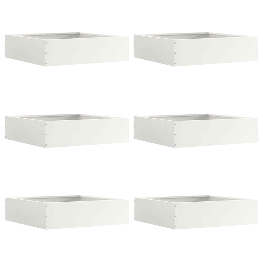 Tuinrand 6 pcs Wit 50 x 50 x 13 cm Staal
