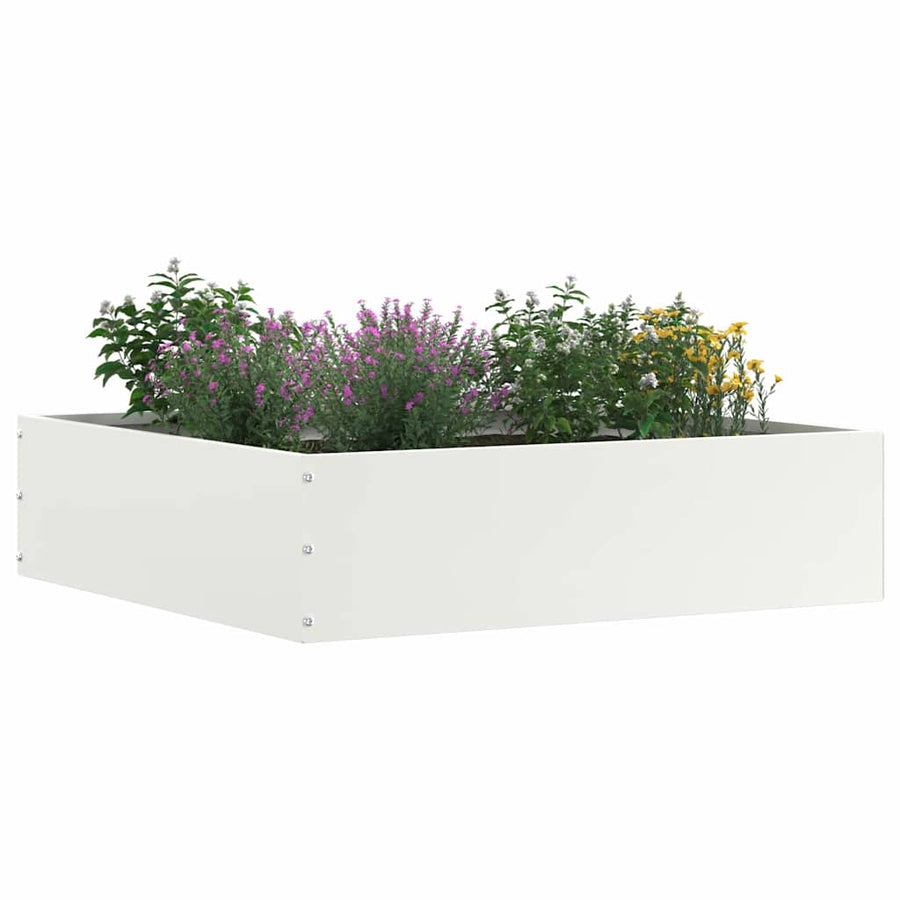 Tuinrand 6 pcs Wit 50 x 50 x 13 cm Staal