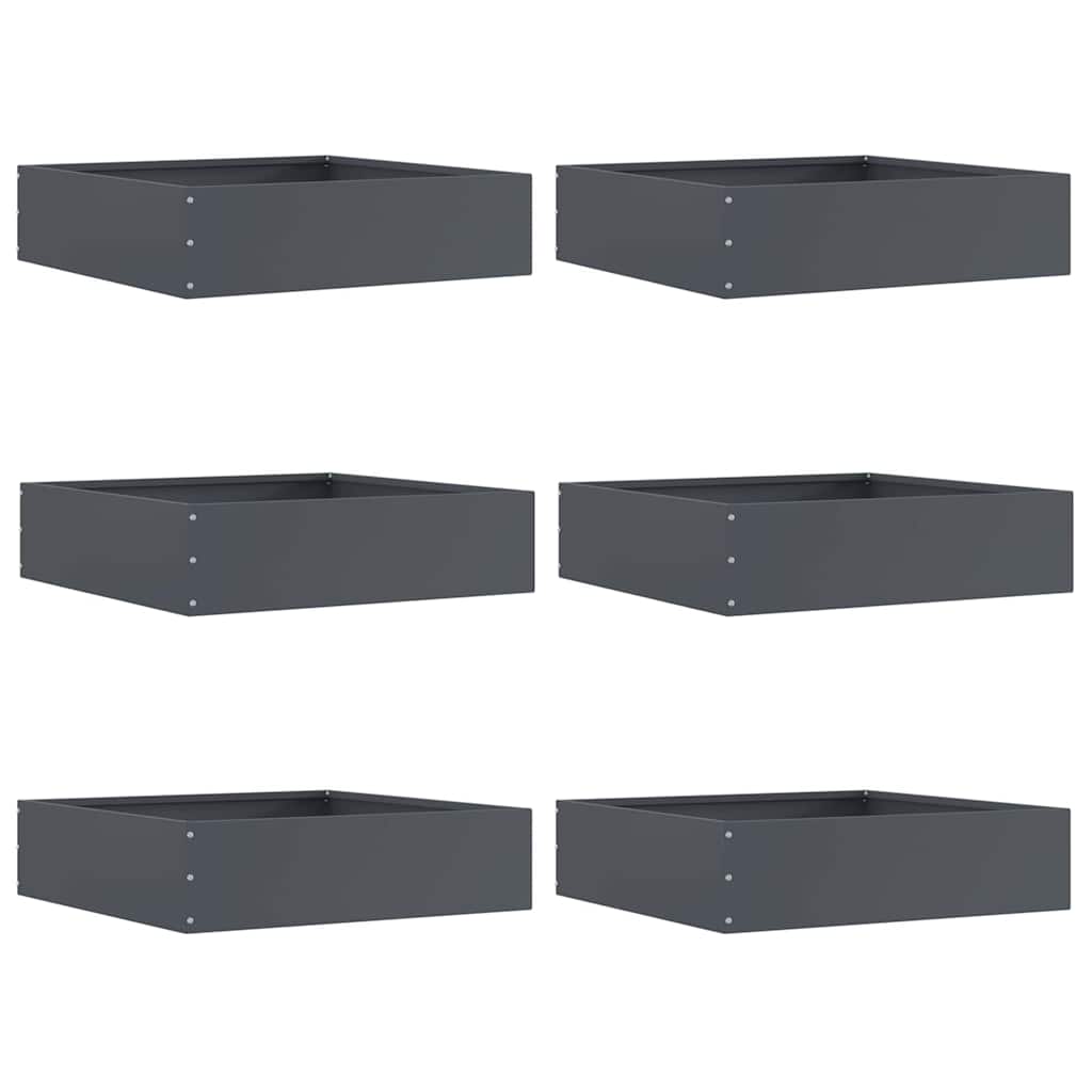 Tuinrand 6 pcs Antraciet 50 x 50 x 13 cm Staal