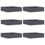 Tuinrand antraciet 50x50x13 cm staal 6 stuks