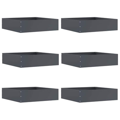 Tuinrand 6 pcs Antraciet 50 x 50 x 13 cm Staal