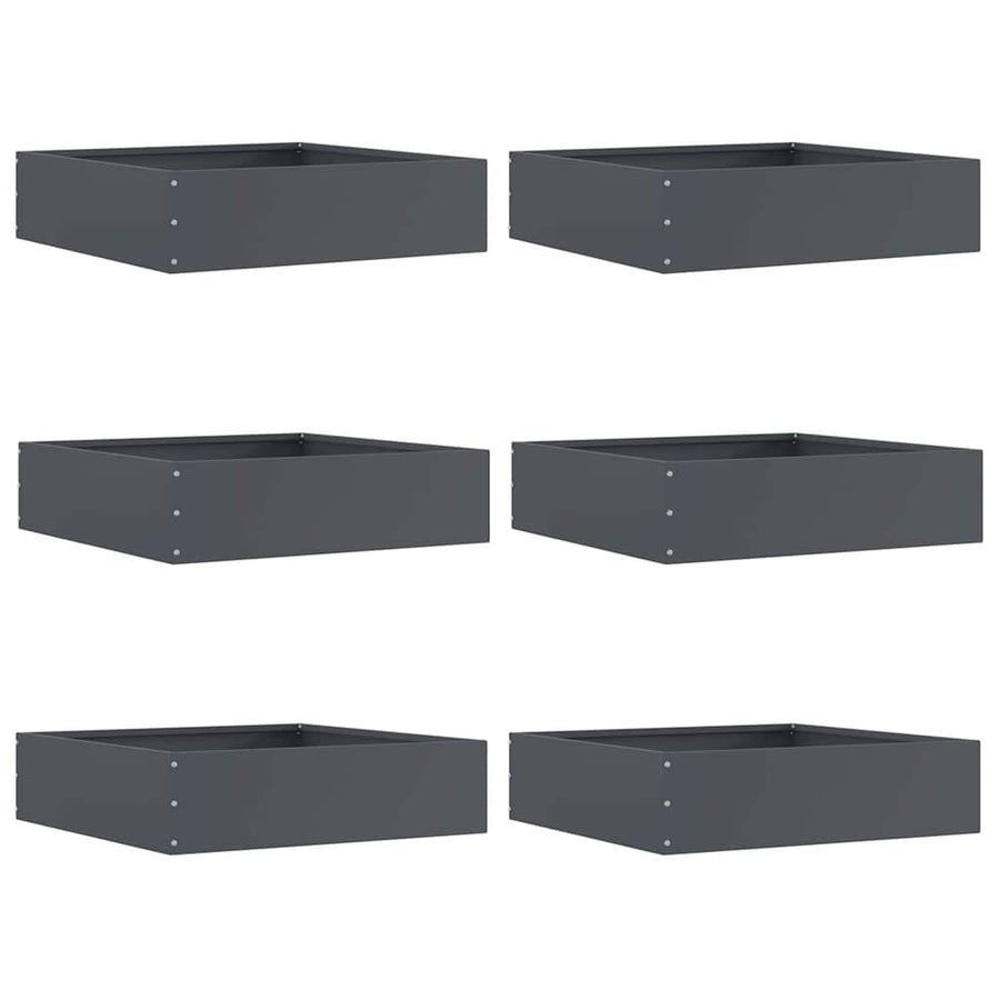 Tuinrand 6 pcs Antraciet 50 x 50 x 13 cm Staal