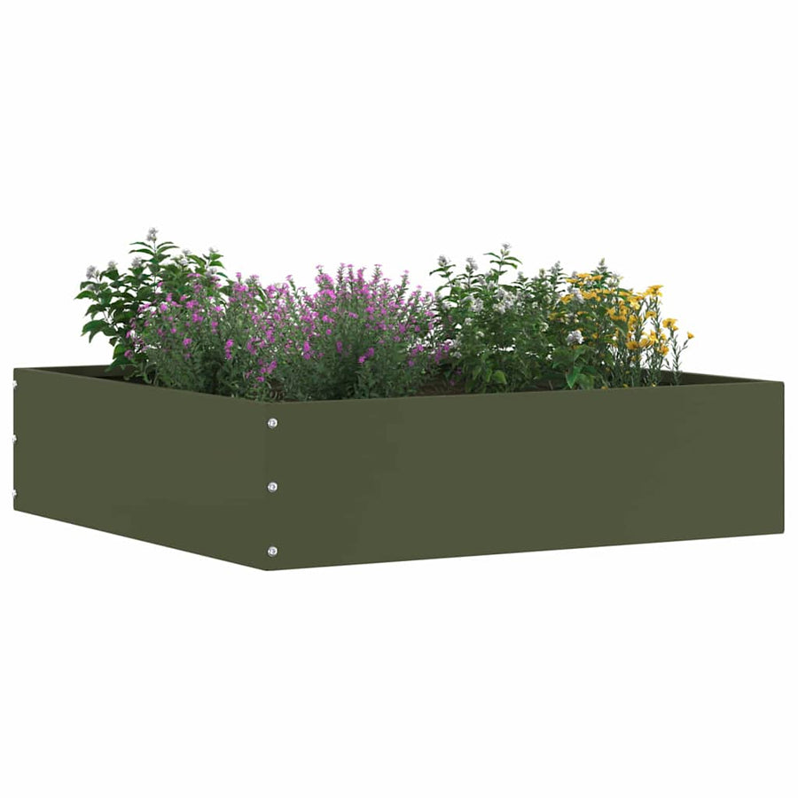 Tuinrand Olijfgroen 50 x 50 x 13 cm Staal
