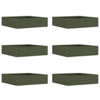 Garden Edging 6 pcs Olive Green 50 x 50 x 13 cm Steel