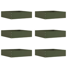 Tuinrand 6 pcs Olijf Groen 50 x 50 x 13 cm Staal