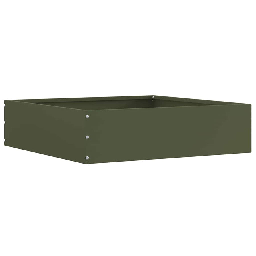 Tuinrand 6 pcs Olijf Groen 50 x 50 x 13 cm Staal