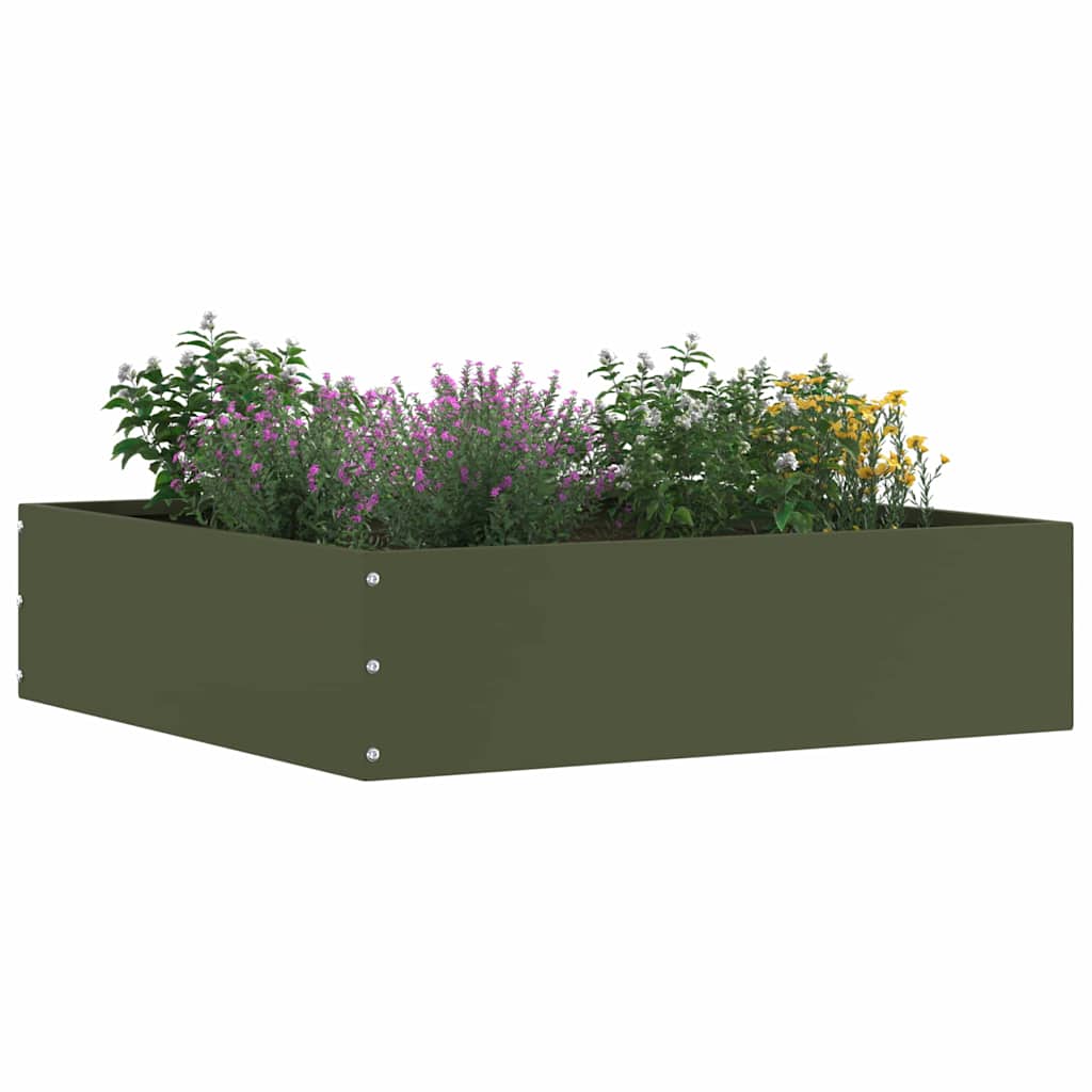 Tuinrand 6 pcs Olijf Groen 50 x 50 x 13 cm Staal