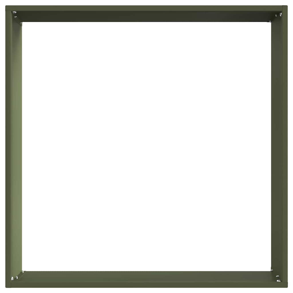 Tuinrand 6 pcs Olijf Groen 50 x 50 x 13 cm Staal
