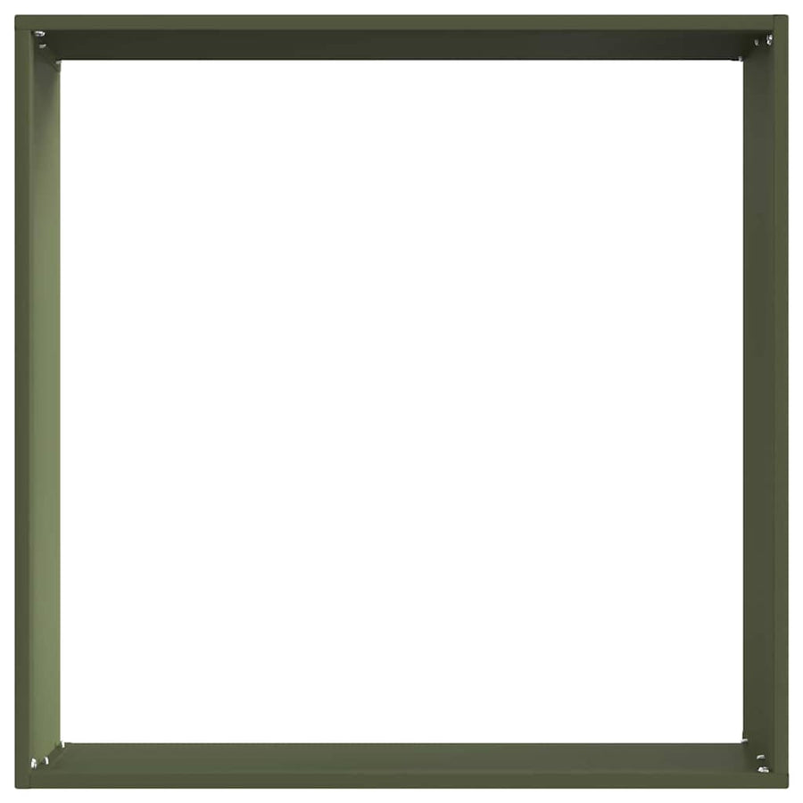 Tuinrand 6 pcs Olijf Groen 50 x 50 x 13 cm Staal