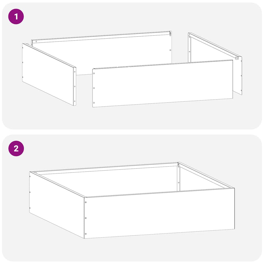 Tuinrand 6 pcs Zilver 50 x 50 x 13 cm Roestvrij staal