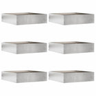Tuinrand roestvrij staal 50x50x13 cm zilver 6 stuks