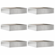 Tuinrand roestvrij staal 50x50x13 cm zilver 6 stuks