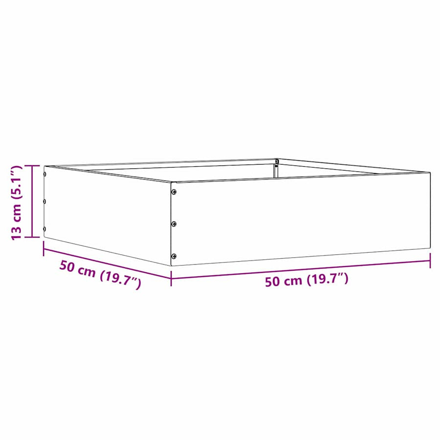 Tuinrand 6 pcs Zilver 50 x 50 x 13 cm Roestvrij staal