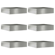 Tuinrand gegalvaniseerd staal 50x50x13 cm zilver 6 stuks