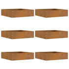 Garden Edging 6 pcs Rusty 50 x 50 x 13 cm Corten Steel