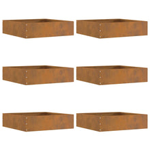 Tuinrand 6 pcs Roestig 50 x 50 x 13 cm Cortenstaal