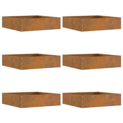 Tuinrand 6 pcs Roestig 50 x 50 x 13 cm Cortenstaal
