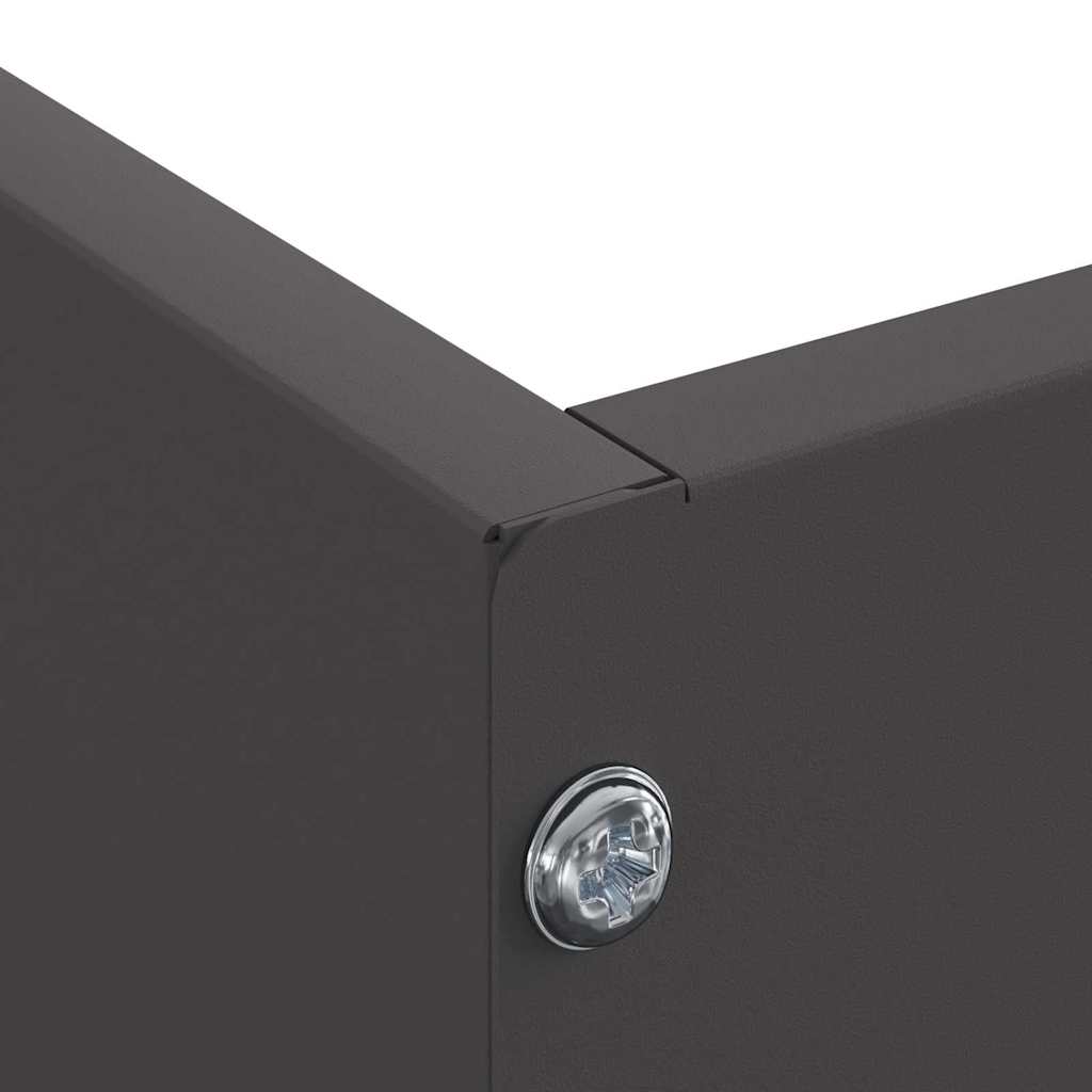Tuinrand 6 pcs Zwart 60 x 60 x 13 cm Staal