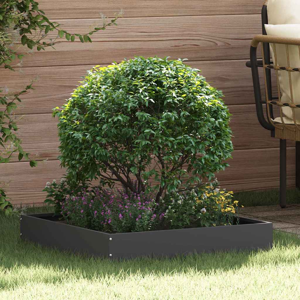 Tuinrand 6 pcs Zwart 60 x 60 x 13 cm Staal