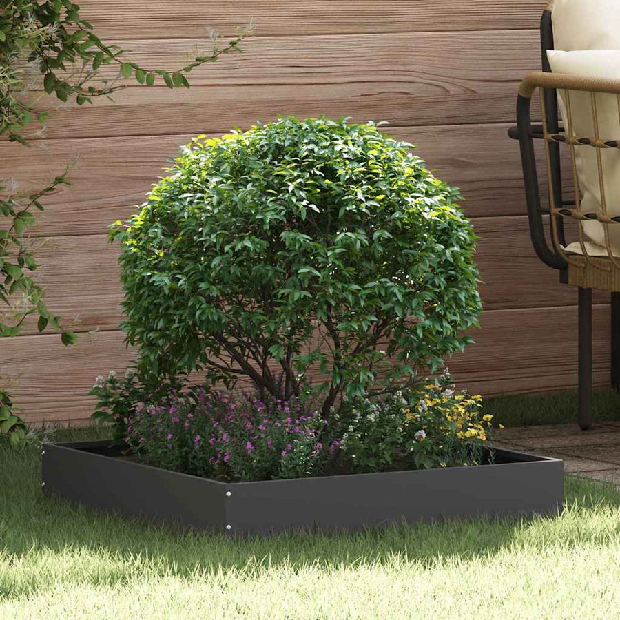 Tuinrand 6 pcs Zwart 60 x 60 x 13 cm Staal
