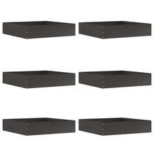 Tuinrand 6 pcs Zwart 60 x 60 x 13 cm Staal