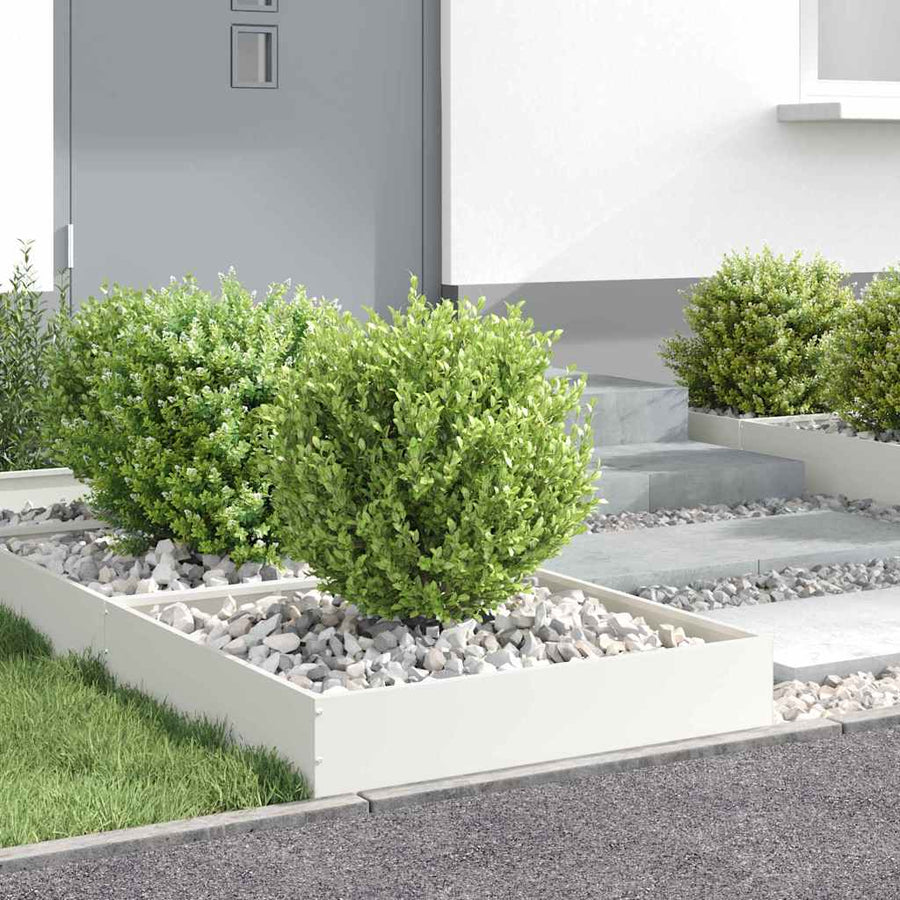 Tuinrand Wit 60 x 60 x 13 cm Staal