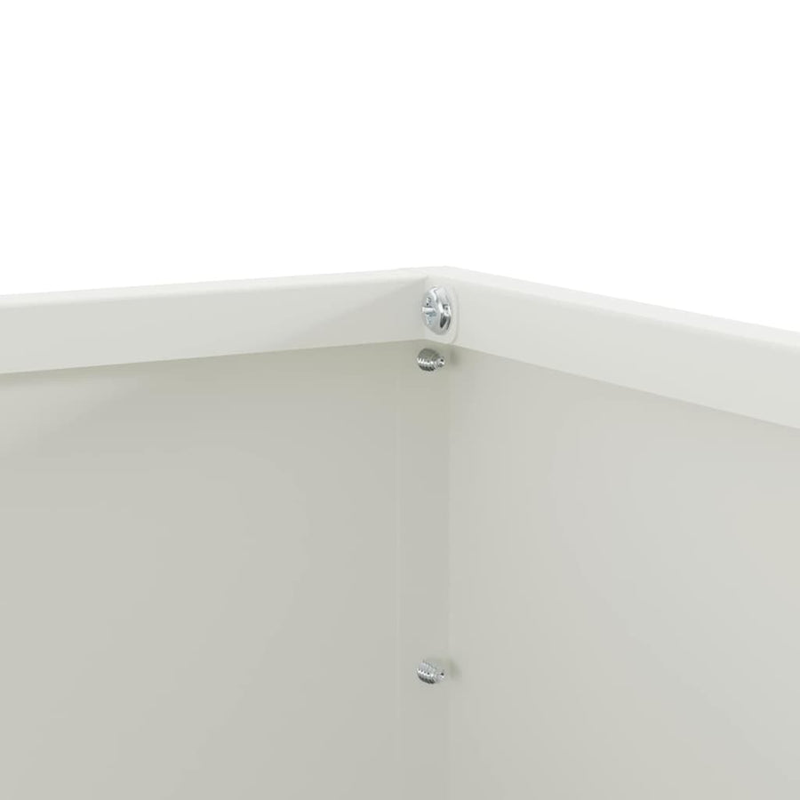 Tuinrand 6 pcs Wit 60 x 60 x 13 cm Staal