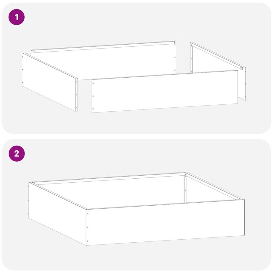 Tuinrand 6 pcs Wit 60 x 60 x 13 cm Staal