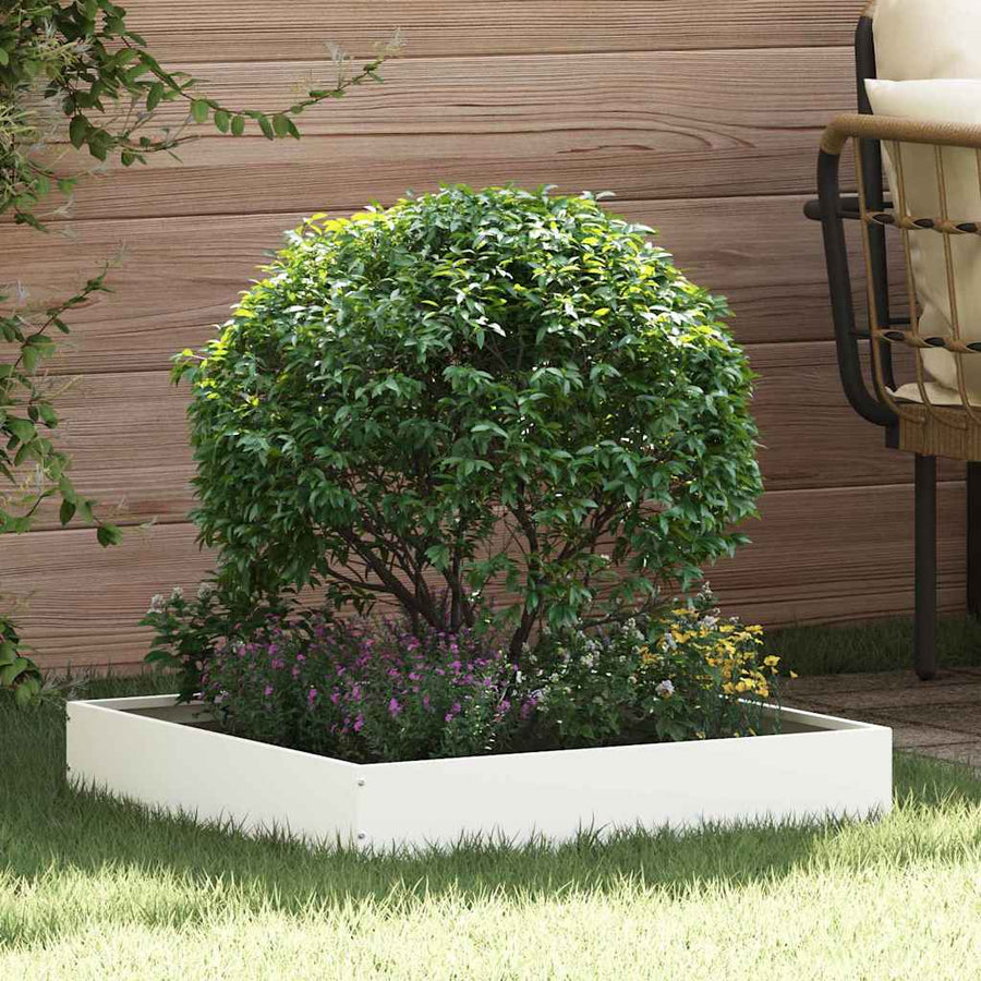 Tuinrand 6 pcs Wit 60 x 60 x 13 cm Staal