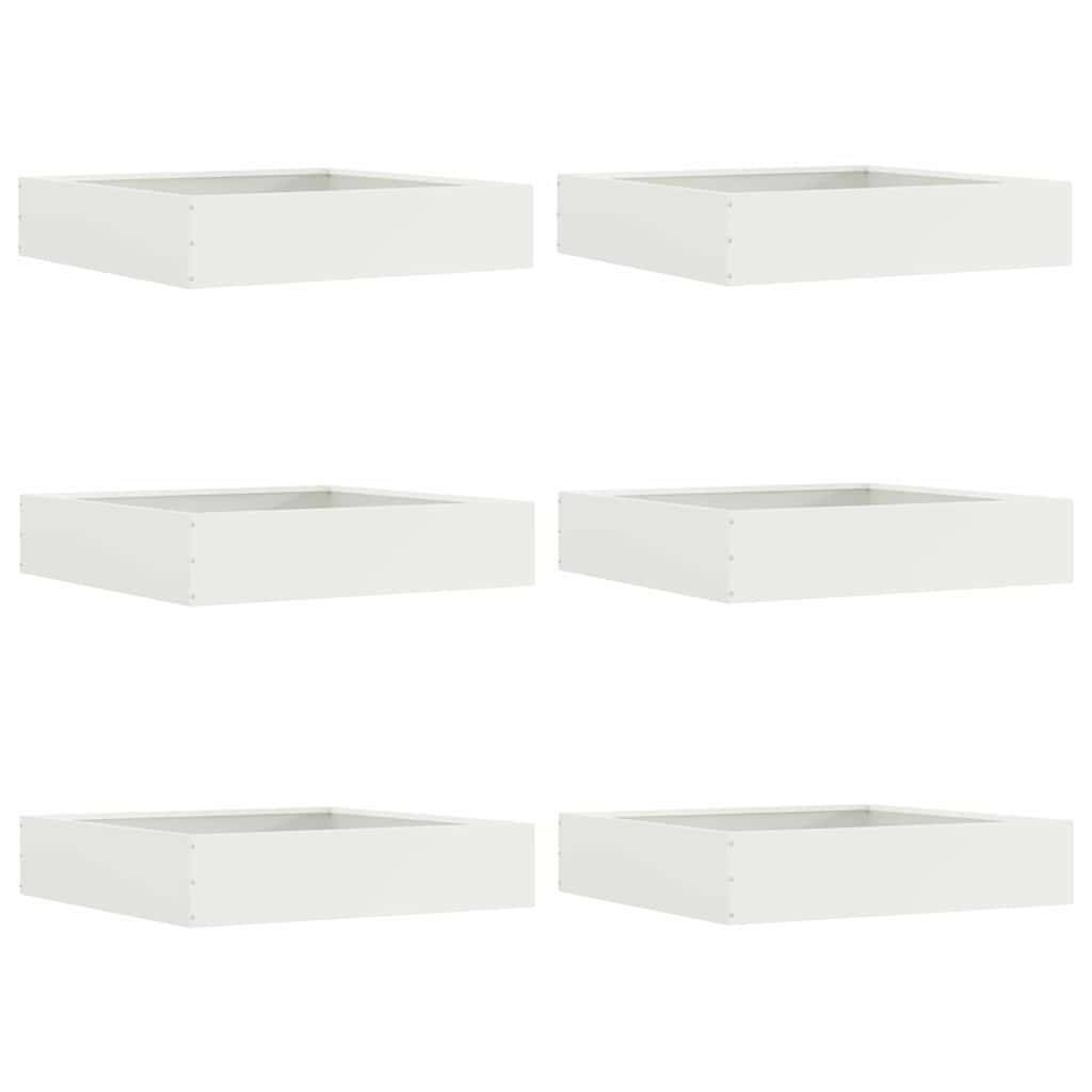 Tuinrand 6 pcs Wit 60 x 60 x 13 cm Staal
