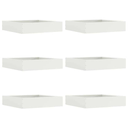 Tuinrand 6 pcs Wit 60 x 60 x 13 cm Staal