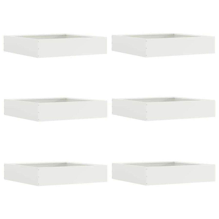 Tuinrand 6 pcs Wit 60 x 60 x 13 cm Staal