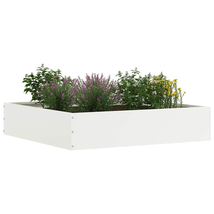 Tuinrand 6 pcs Wit 60 x 60 x 13 cm Staal