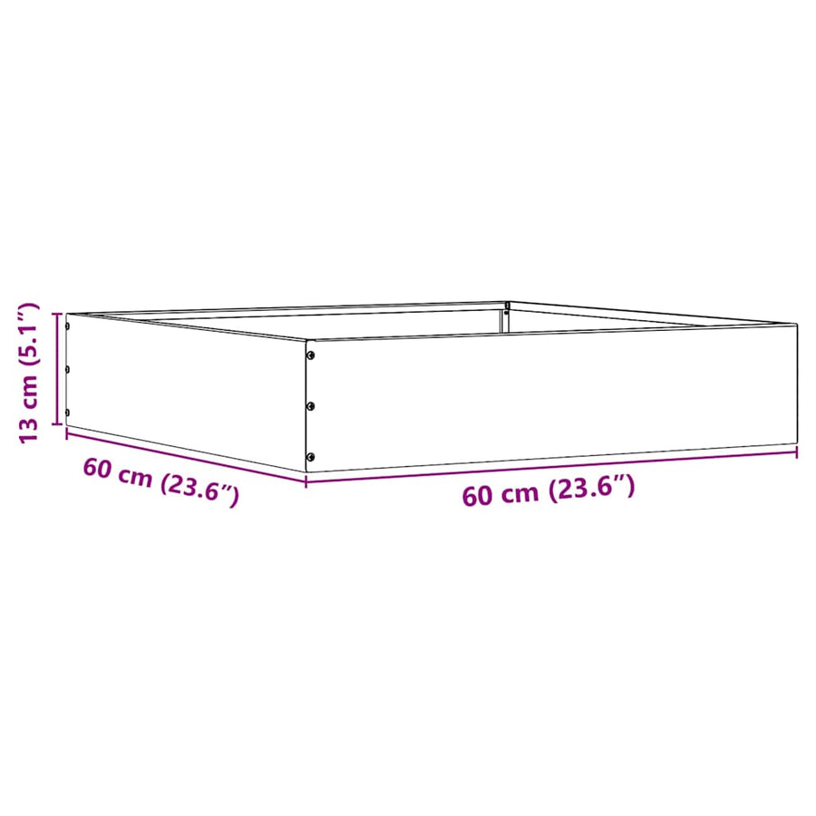 Tuinrand 6 pcs Wit 60 x 60 x 13 cm Staal