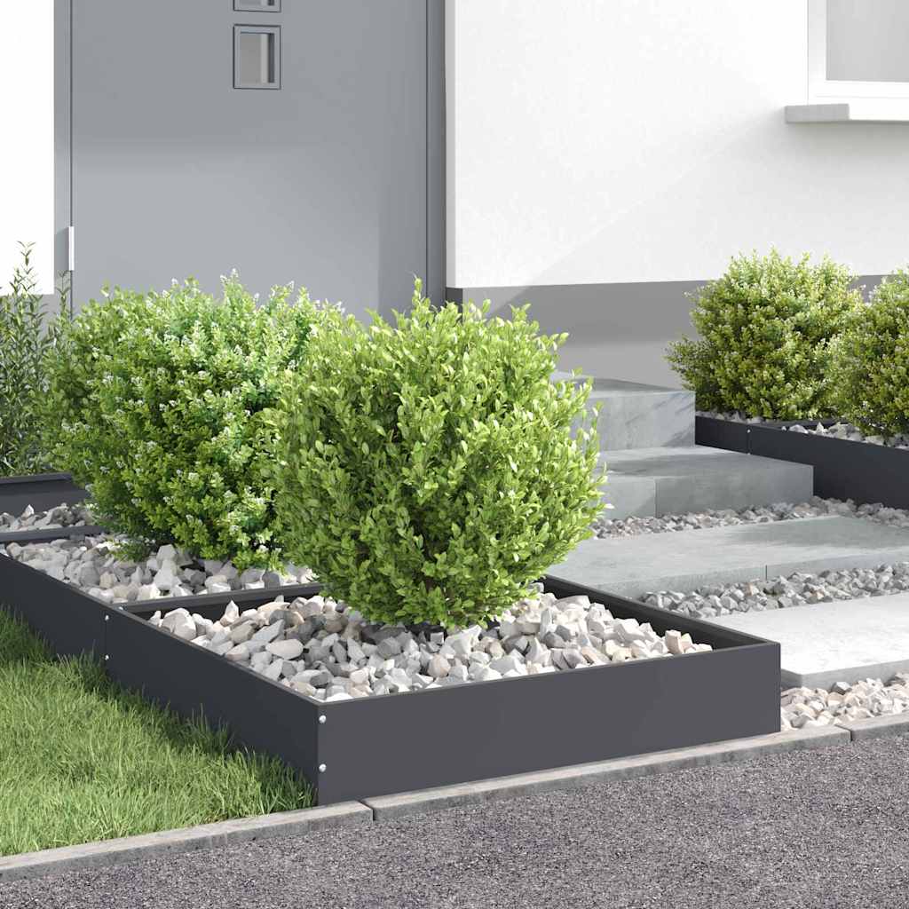 Tuinrand 6 pcs Antraciet 60 x 60 x 13 cm Staal