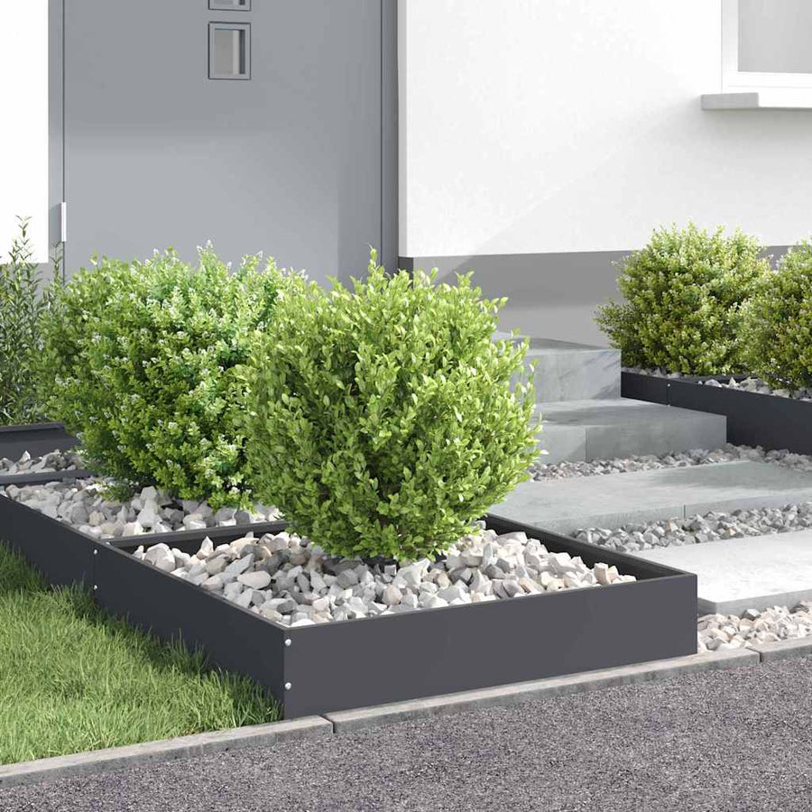 Tuinrand 6 pcs Antraciet 60 x 60 x 13 cm Staal