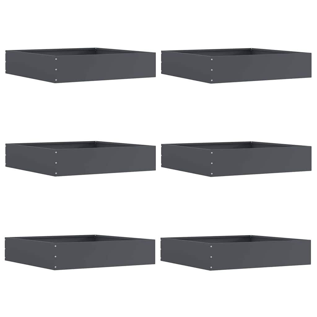 Tuinrand 6 pcs Antraciet 60 x 60 x 13 cm Staal