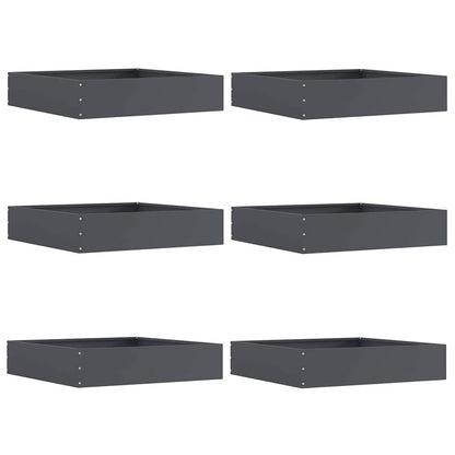 Tuinrand 6 pcs Antraciet 60 x 60 x 13 cm Staal