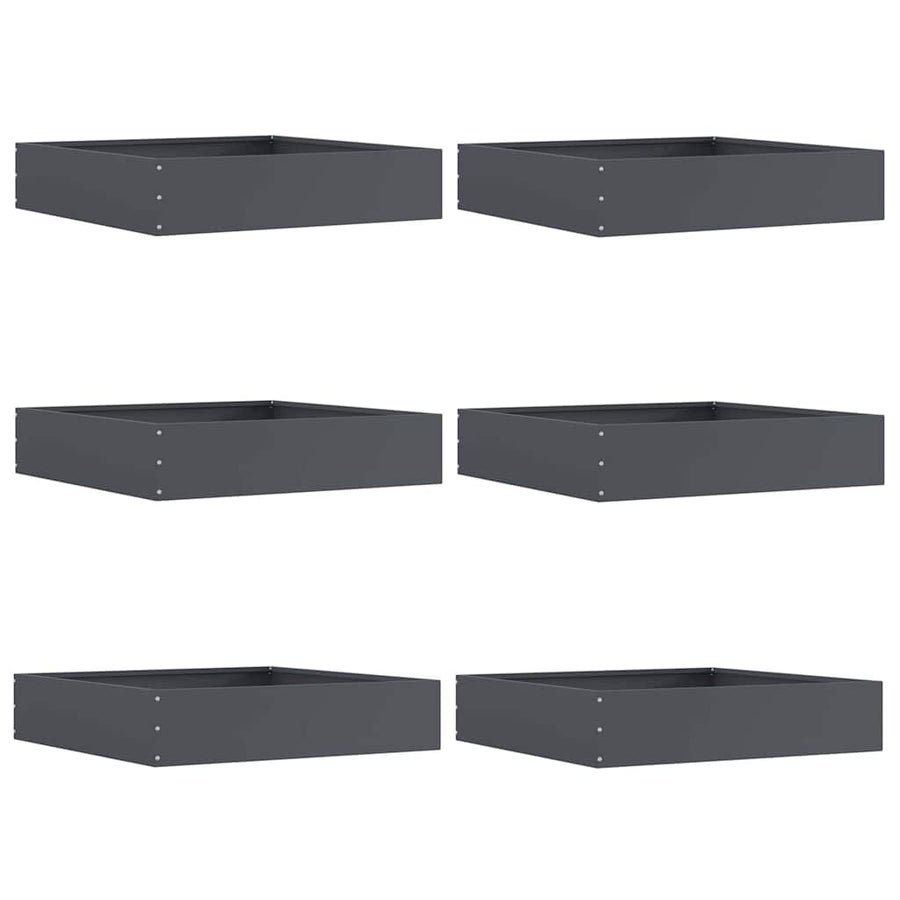 Tuinrand 6 pcs Antraciet 60 x 60 x 13 cm Staal