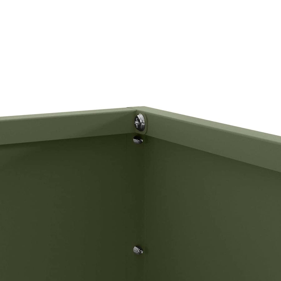 Tuinrand Olijf Groen 60 x 60 x 13 cm Staal