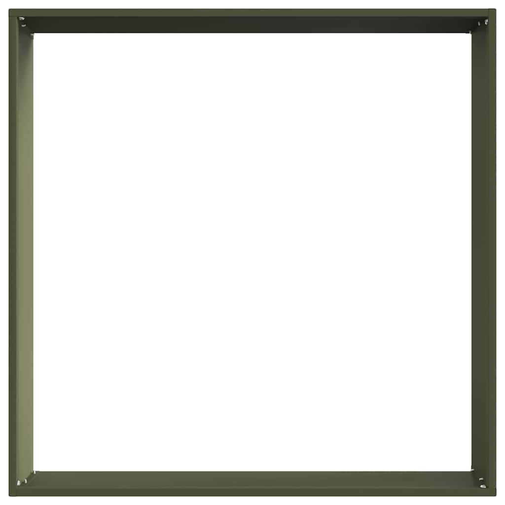 Tuinrand Olijf Groen 60 x 60 x 13 cm Staal