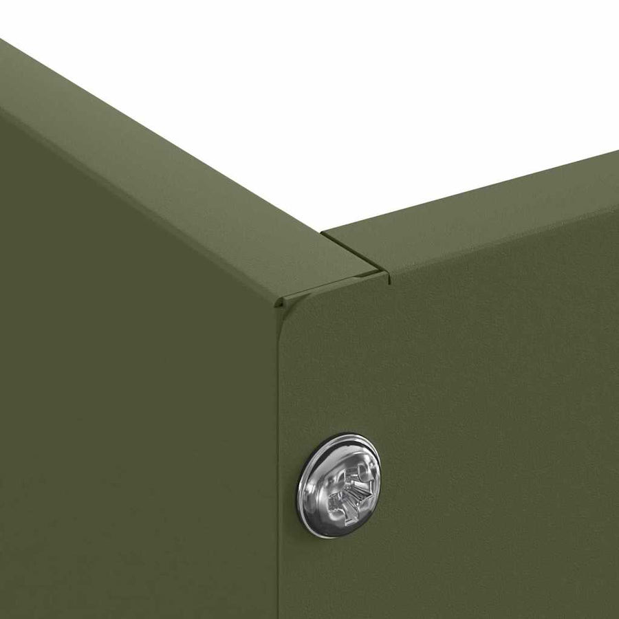 Tuinrand 6 pcs Olijf Groen 60 x 60 x 13 cm Staal