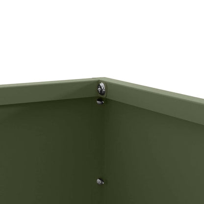 Tuinrand 6 pcs Olijf Groen 60 x 60 x 13 cm Staal