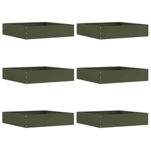 Tuinrand 6 pcs Olijf Groen 60 x 60 x 13 cm Staal